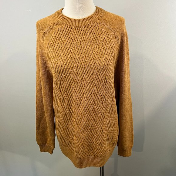 NWOT SOUL OF LONDON Orange Crew Neck Knit Sweater (L) - Picture 2 of 8